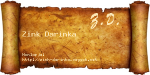 Zink Darinka névjegykártya